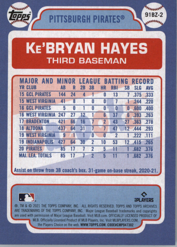 2021 Topps Archives Baseball "'91 Bazooka Shining Stars" Insert Cards - Picture 5 of 31