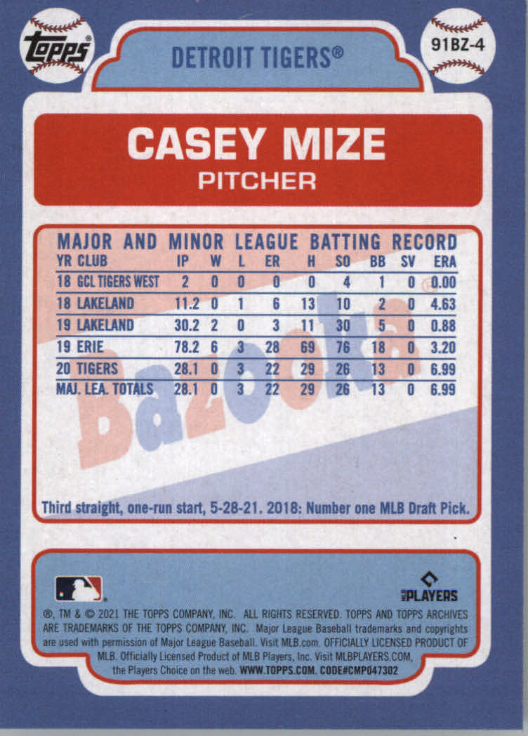 2021 Topps Archives Baseball "'91 Bazooka Shining Stars" Insert Cards - Picture 9 of 31