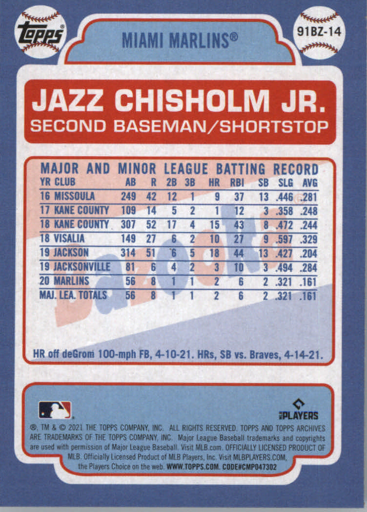 2021 Topps Archives Baseball "'91 Bazooka Shining Stars" Insert Cards - Picture 29 of 31