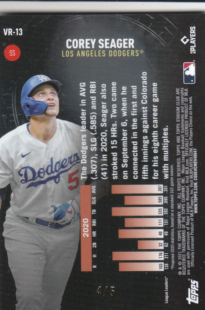 2021 Stadium Club Chrome Baseball "Virtual Reality" Insert and Parallel Cards - Picture 13 of 15