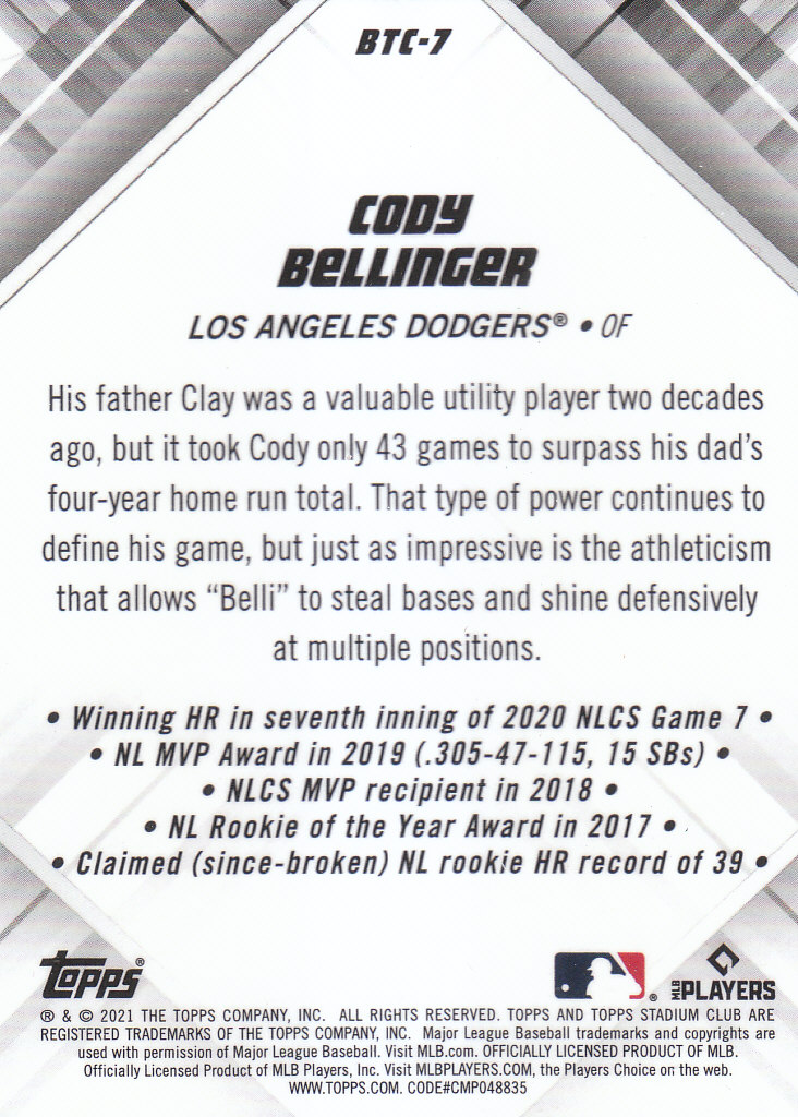 Tarjetas de béisbol ""Beam Team"" cromadas del Stadium Club 2021 insertadas, paralelas y automáticas - Imagen 13 de 51