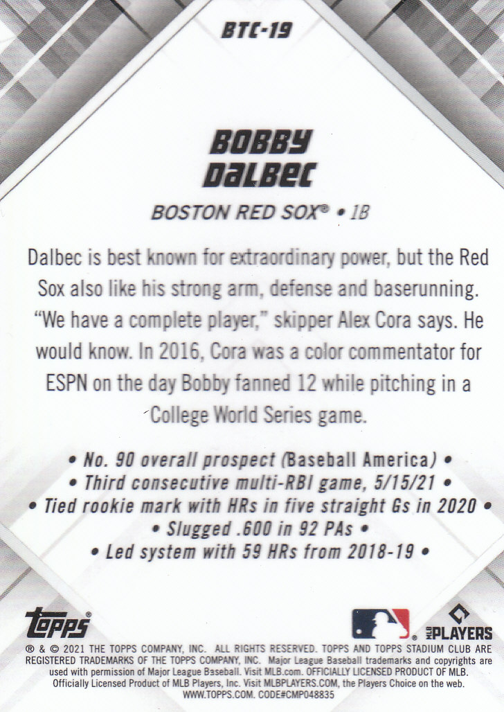 Tarjetas de béisbol ""Beam Team"" cromadas del Stadium Club 2021 insertadas, paralelas y automáticas - Imagen 33 de 51