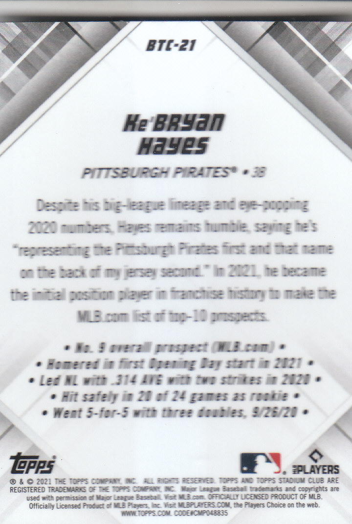 Tarjetas de béisbol ""Beam Team"" cromadas del Stadium Club 2021 insertadas, paralelas y automáticas - Imagen 37 de 51