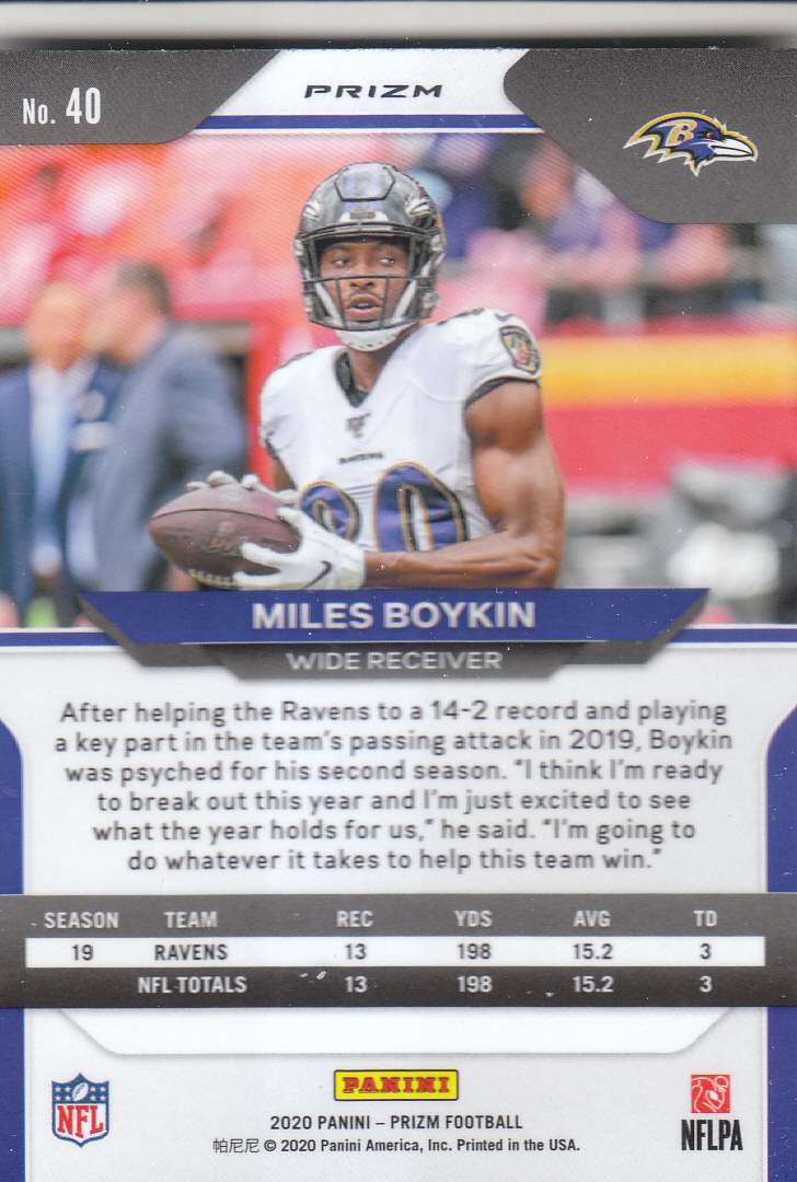 2020 Panini Prizm Football "Prizms Silver" Parallel Cards - Picture 5 of 59