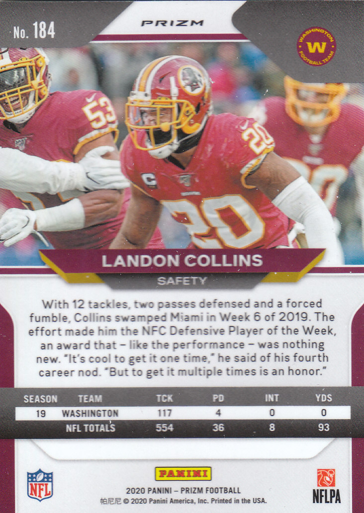 2020 Panini Prizm Football "Prizms Silver" Parallel Cards - Picture 31 of 59