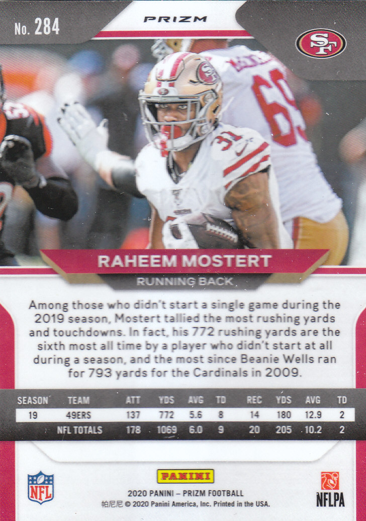 2020 Panini Prizm Football "Prizms Silver" Parallel Cards - Picture 47 of 59