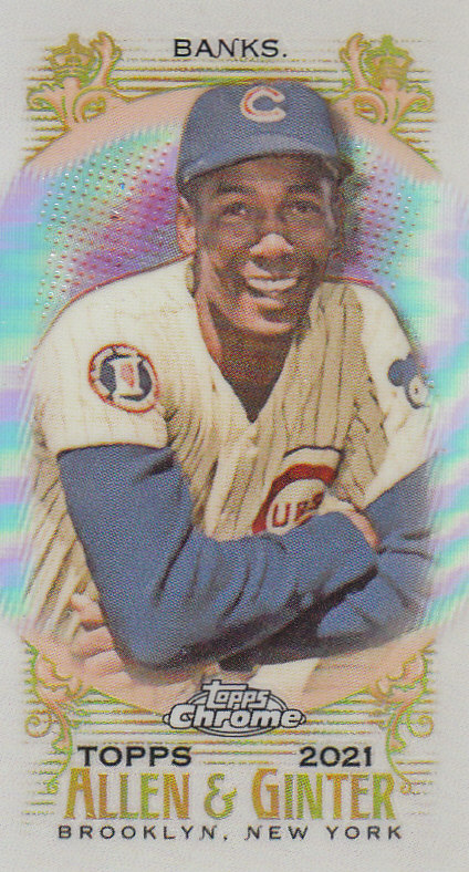 Tarjetas paralelas ""mini refractor"" de béisbol cromadas Topps Allen and Ginter 2021 - Imagen 14 de 167