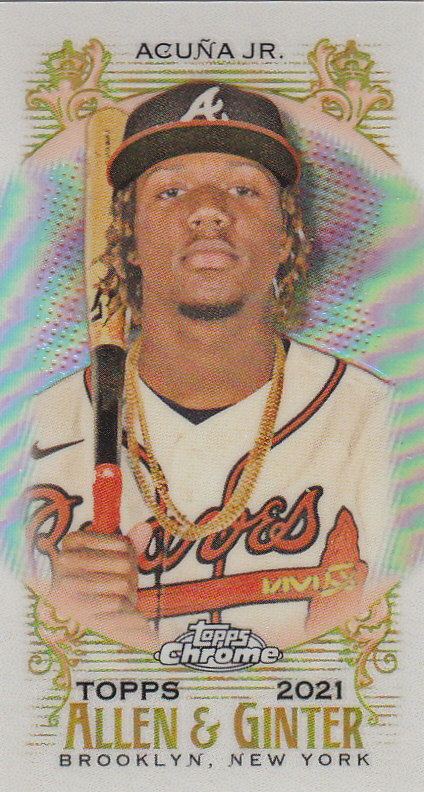 Tarjetas paralelas ""mini refractor"" de béisbol cromadas Topps Allen and Ginter 2021 - Imagen 32 de 167