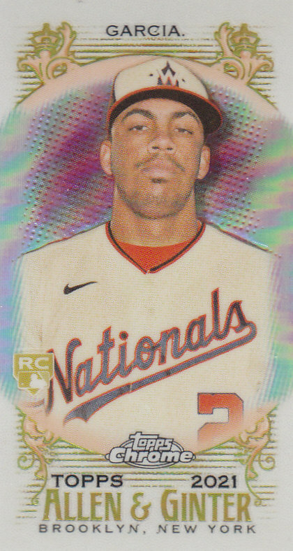 Tarjetas paralelas ""mini refractor"" de béisbol cromadas Topps Allen and Ginter 2021 - Imagen 36 de 167