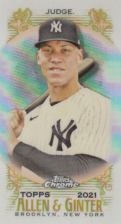 Tarjetas paralelas ""mini refractor"" de béisbol cromadas Topps Allen and Ginter 2021 - Imagen 64 de 167