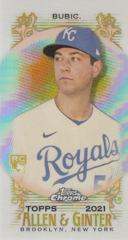 Tarjetas paralelas ""mini refractor"" de béisbol cromadas Topps Allen and Ginter 2021 - Imagen 70 de 167