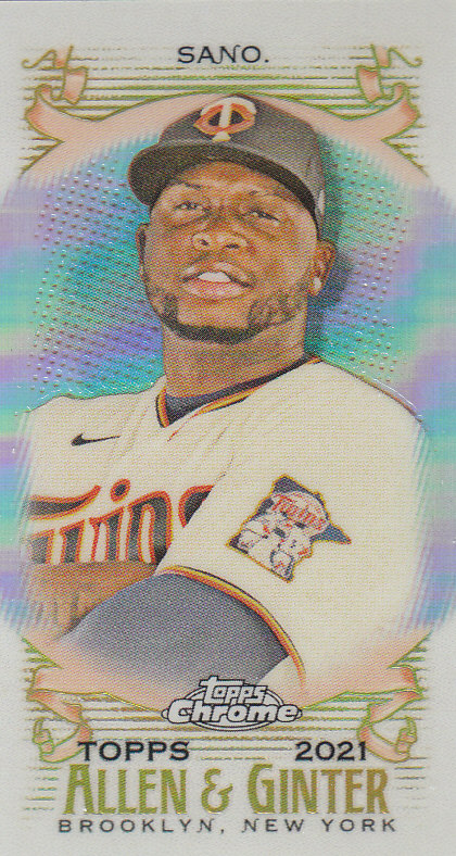 Tarjetas paralelas ""mini refractor"" de béisbol cromadas Topps Allen and Ginter 2021 - Imagen 96 de 167