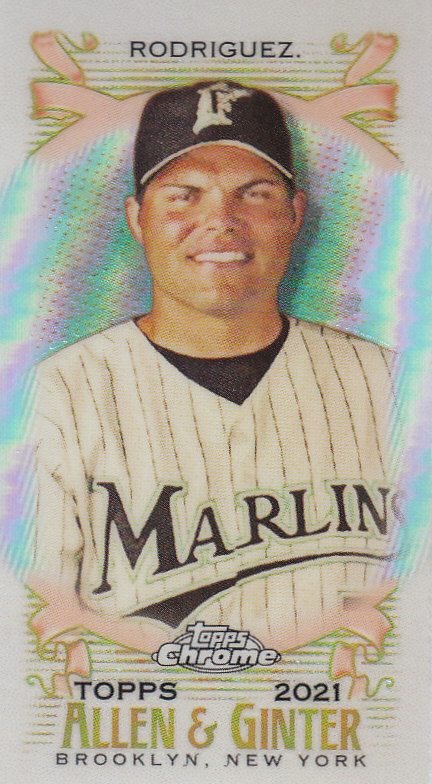Tarjetas paralelas ""mini refractor"" de béisbol cromadas Topps Allen and Ginter 2021 - Imagen 102 de 167