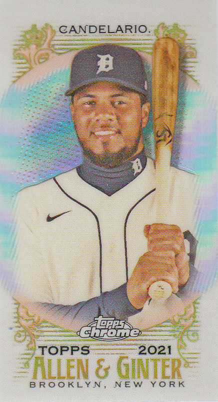 Tarjetas paralelas ""mini refractor"" de béisbol cromadas Topps Allen and Ginter 2021 - Imagen 122 de 167