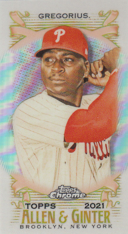 Tarjetas paralelas ""mini refractor"" de béisbol cromadas Topps Allen and Ginter 2021 - Imagen 144 de 167
