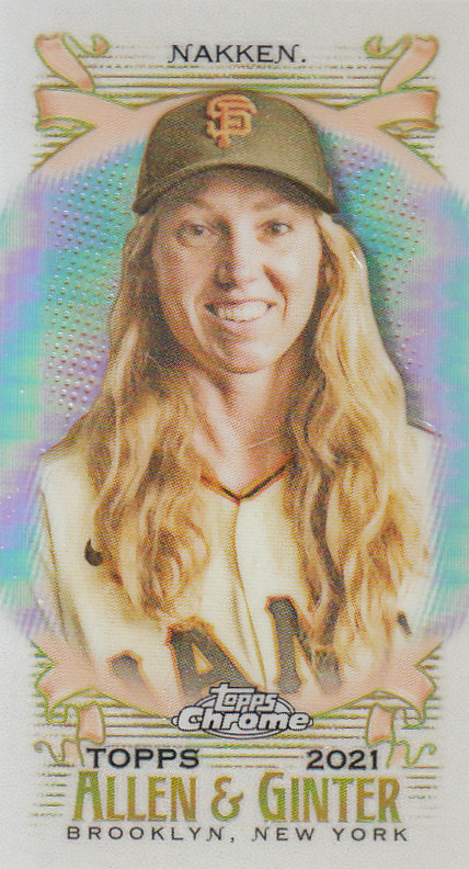 Tarjetas paralelas ""mini refractor"" de béisbol cromadas Topps Allen and Ginter 2021 - Imagen 156 de 167