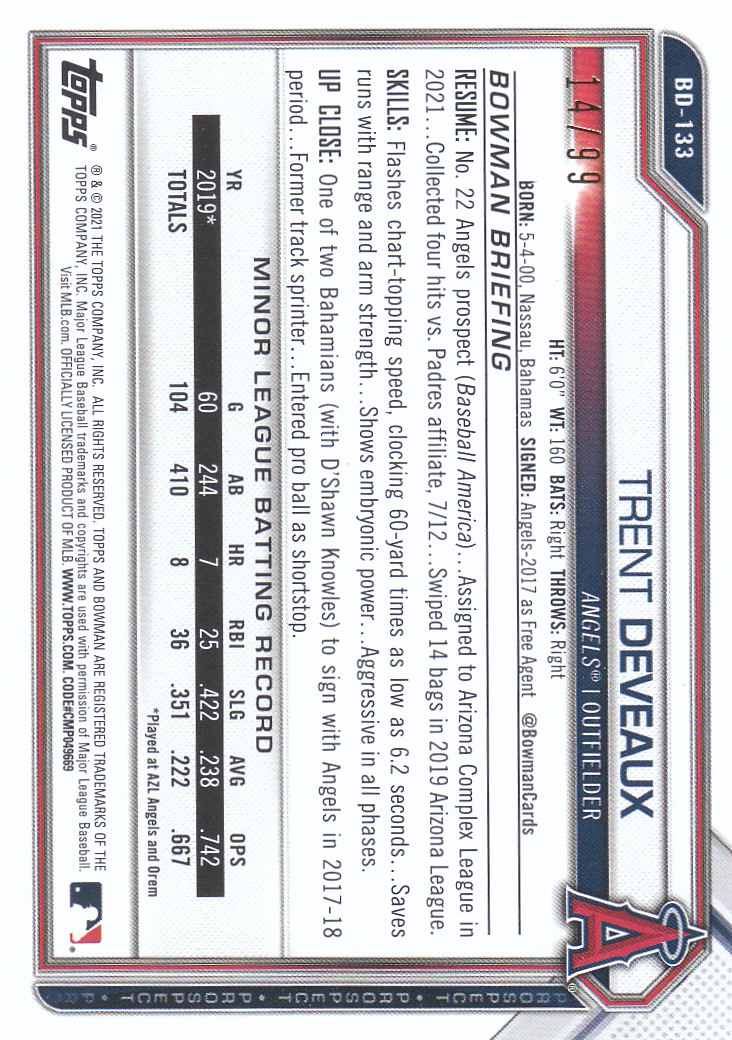 Tarjetas paralelas de béisbol Bowman Draft 2021 "papel de color" - Imagen 21 de 59