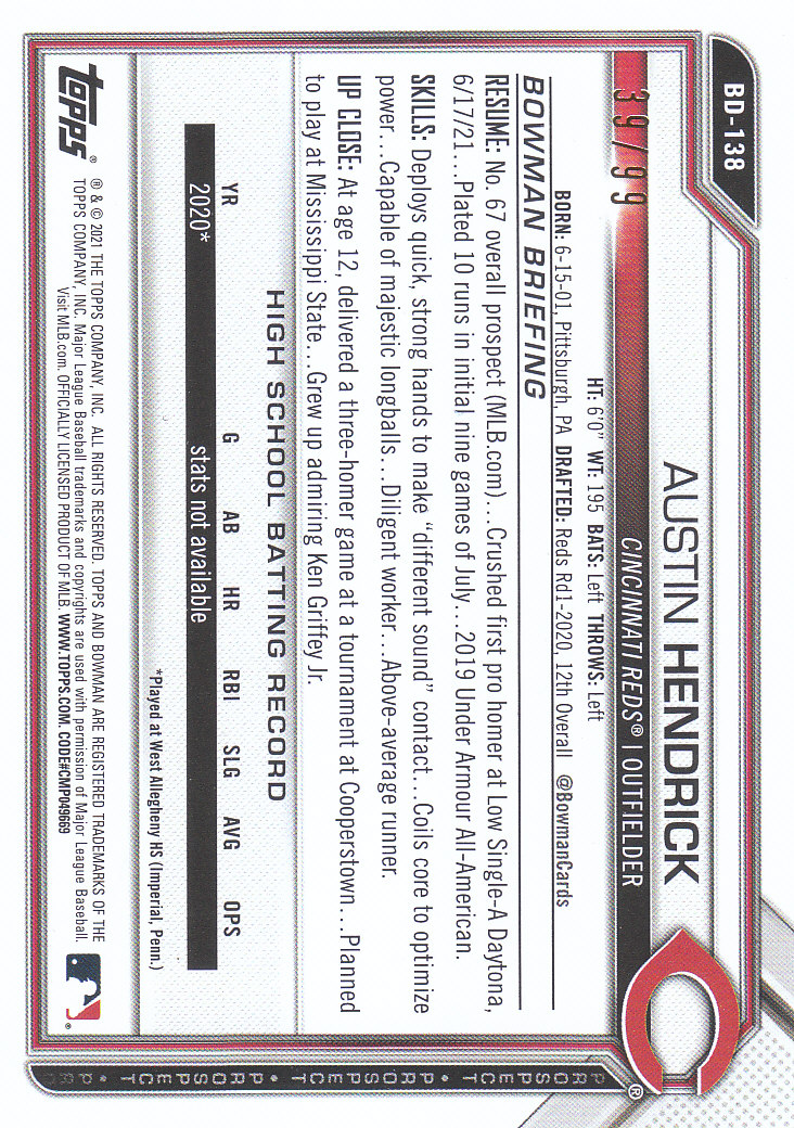 Tarjetas paralelas de béisbol Bowman Draft 2021 "papel de color" - Imagen 23 de 59