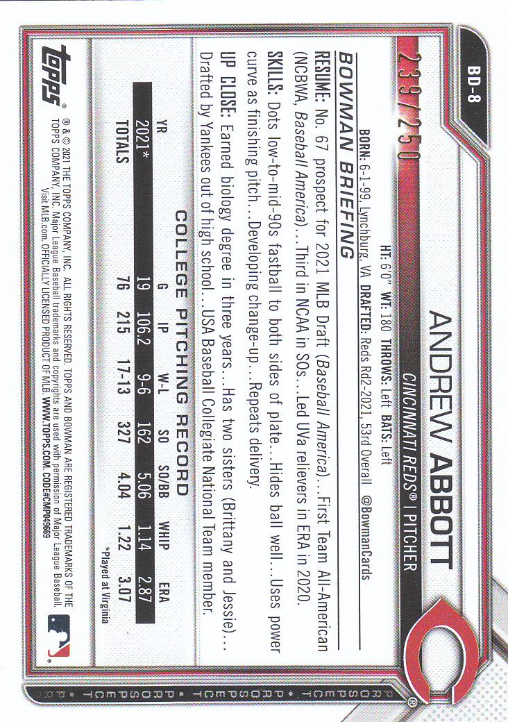 Tarjetas paralelas de béisbol Bowman Draft 2021 "papel de color" - Imagen 25 de 59