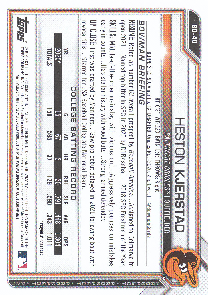 Tarjetas paralelas de béisbol Bowman Draft 2021 "papel de color" - Imagen 27 de 59