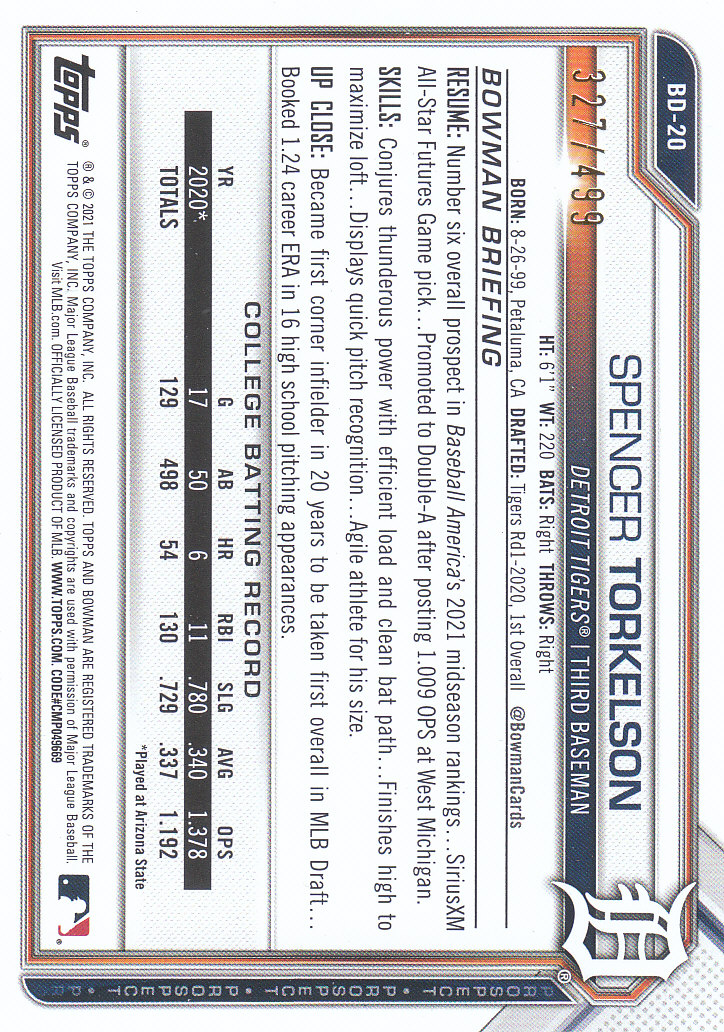 Tarjetas paralelas de béisbol Bowman Draft 2021 "papel de color" - Imagen 37 de 59