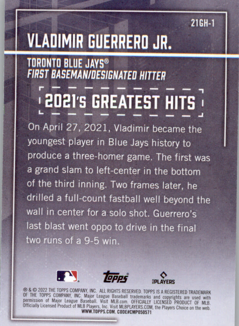 2022 Topps Baseball "'21 Greatest Hits" Insert Cards - Picture 3 of 13