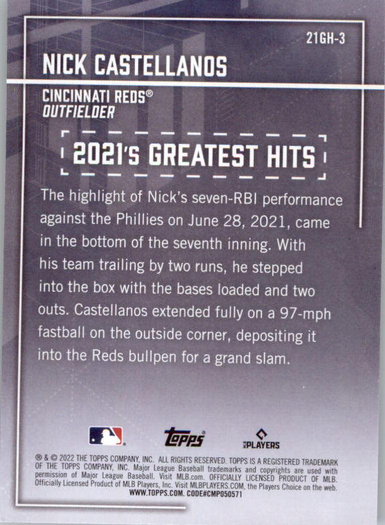 2022 Topps Baseball "'21 Greatest Hits" Insert Cards - Picture 5 of 13