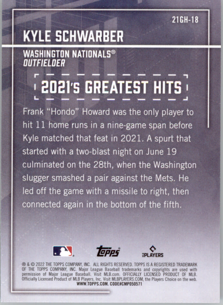 2022 Topps Baseball "'21 Greatest Hits" Insert Cards - Picture 13 of 13