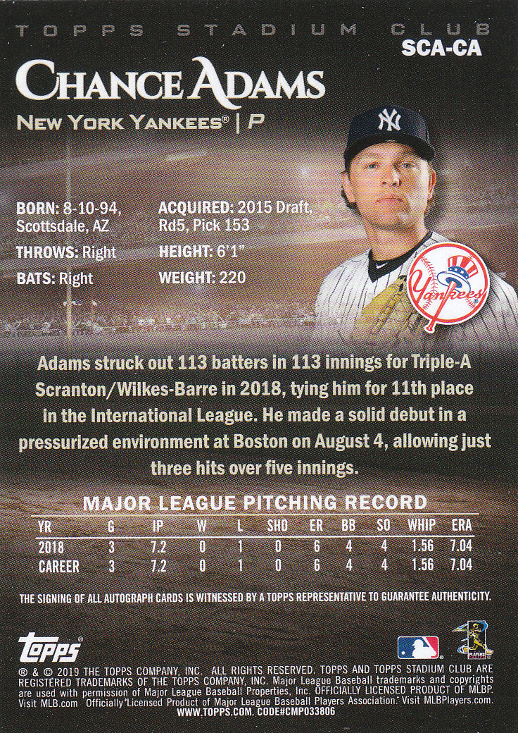 2019 Stadium Club (Topps) Baseball Part 4 Autograph and Insert Cards - Picture 13 of 181
