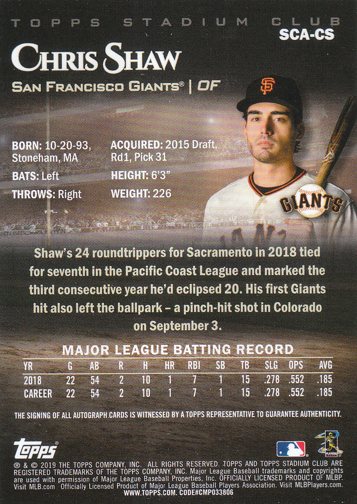 2019 Stadium Club (Topps) Baseball Part 4 Autograph and Insert Cards - Picture 15 of 181