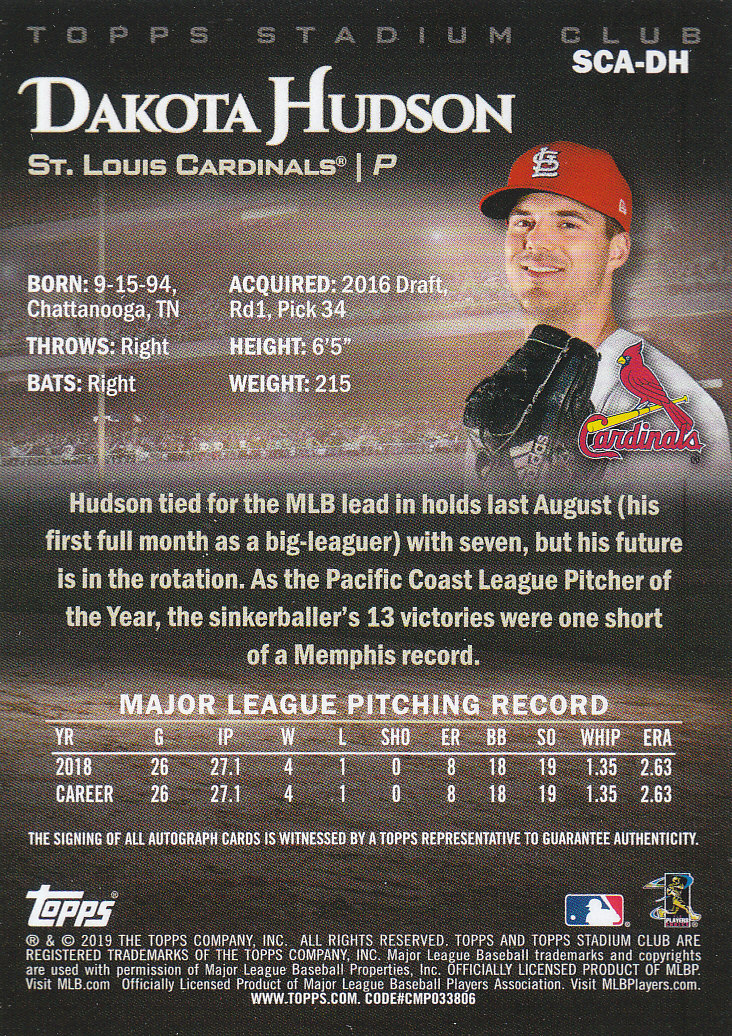 2019 Stadium Club (Topps) Baseball Part 4 Autograph and Insert Cards - Picture 17 of 181