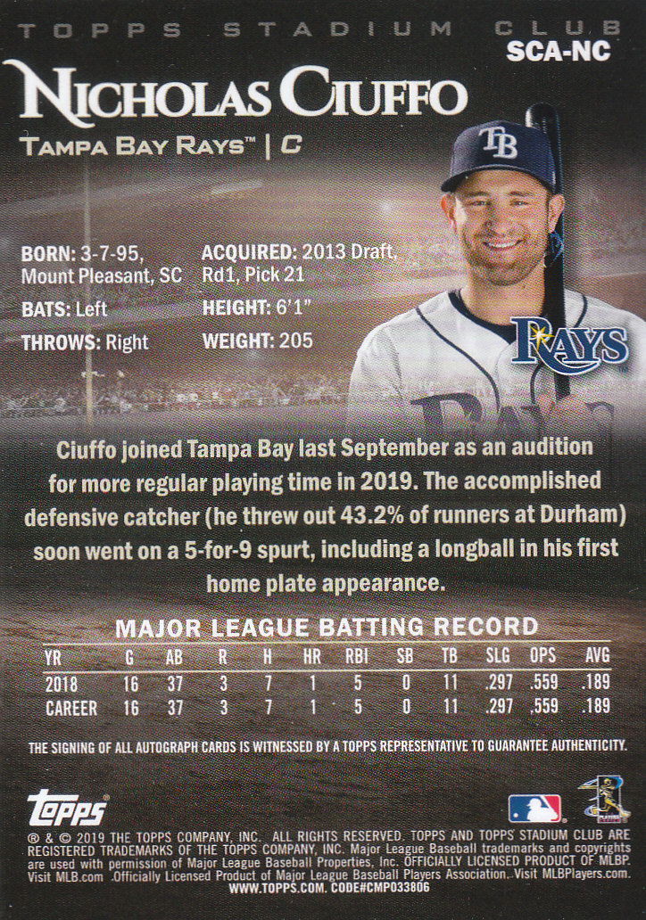 2019 Stadium Club (Topps) Baseball Part 4 Autograph and Insert Cards - Picture 31 of 181