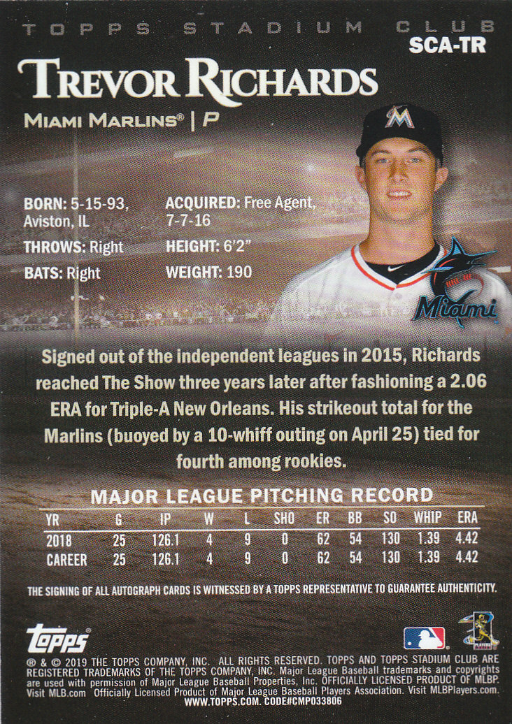 2019 Stadium Club (Topps) Baseball Part 4 Autograph and Insert Cards - Picture 35 of 181