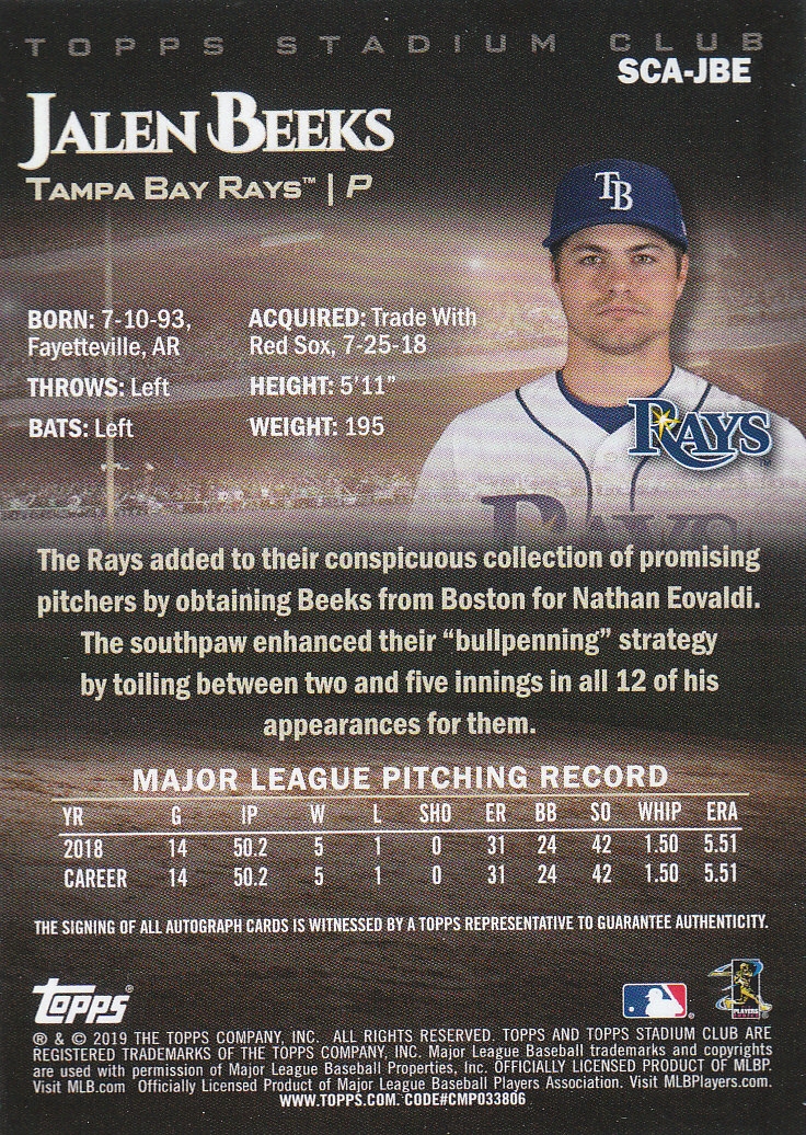 2019 Stadium Club (Topps) Baseball Part 4 Autograph and Insert Cards - Picture 41 of 181