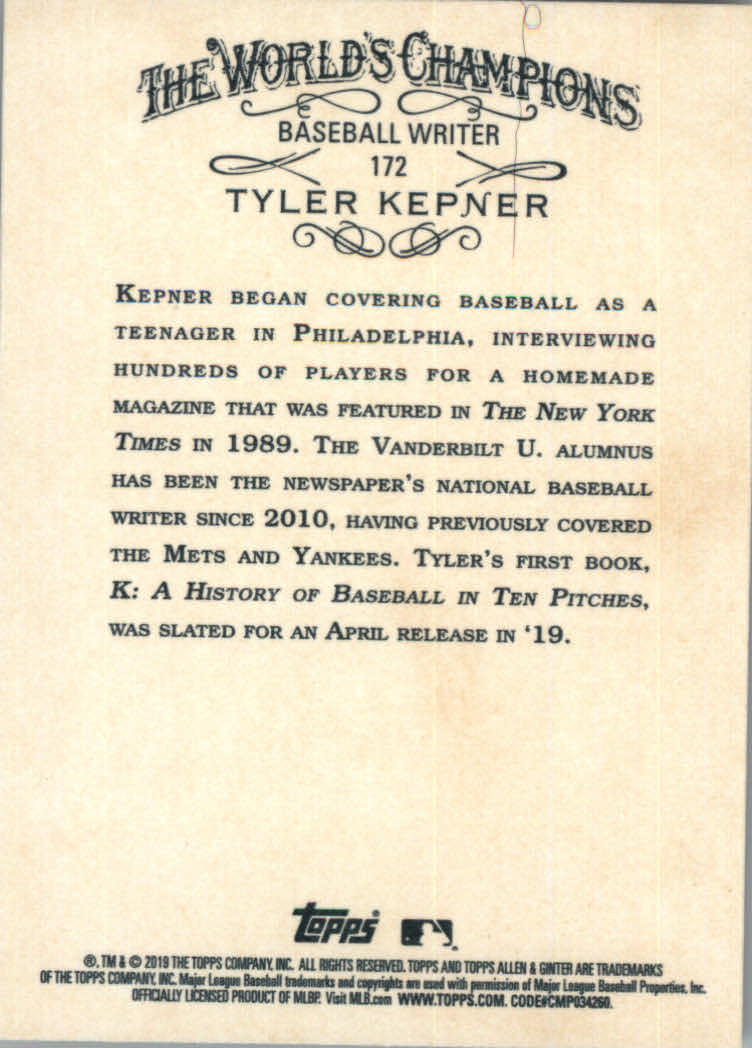 2019 Topps Allen and Ginter Baseball "Gold Border" Parallel Cards - Picture 183 of 351