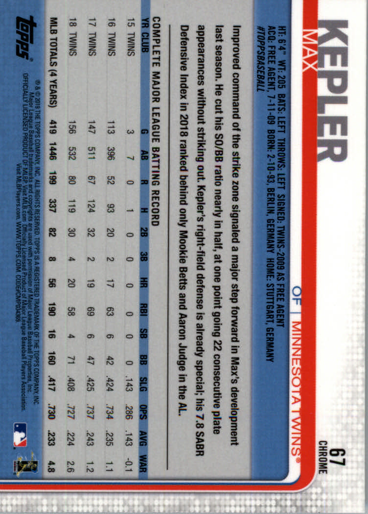 2019 Topps Chrome Baseball Part 1 Main Set Cards #1 to #204 - Picture 131 of 377