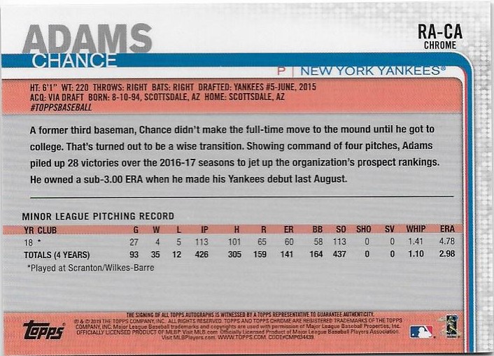 2019 Topps Chrom Baseball Teil 6 Relikt und Rookie Autogrammkarten - Bild 17 von 101
