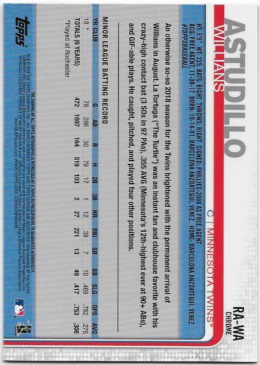 2019 Topps Chrom Baseball Teil 6 Relikt und Rookie Autogrammkarten - Bild 69 von 101