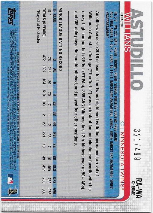 2019 Topps Chrom Baseball Teil 6 Relikt und Rookie Autogrammkarten - Bild 99 von 101