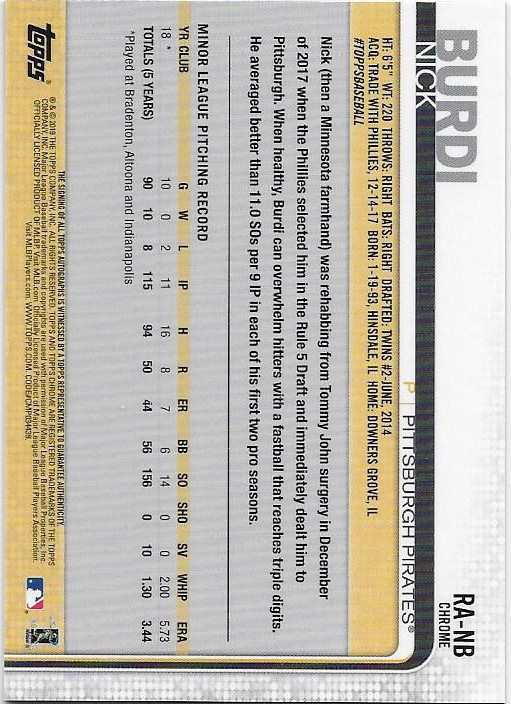 2019 Topps Chrom Baseball Teil 6 Relikt und Rookie Autogrammkarten - Bild 47 von 101