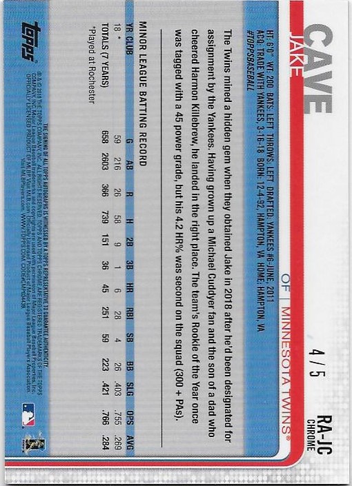 2019 Topps Chrom Baseball Teil 6 Relikt und Rookie Autogrammkarten - Bild 87 von 101