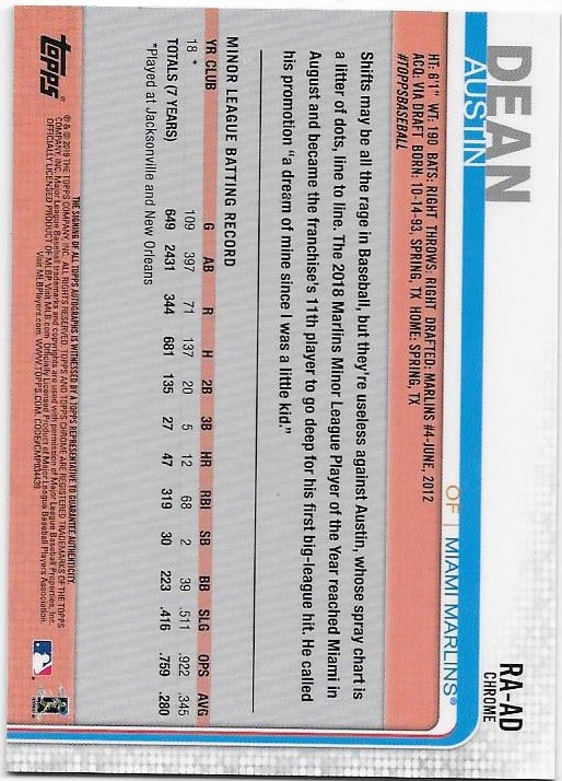 2019 Topps Chrom Baseball Teil 6 Relikt und Rookie Autogrammkarten - Bild 9 von 101