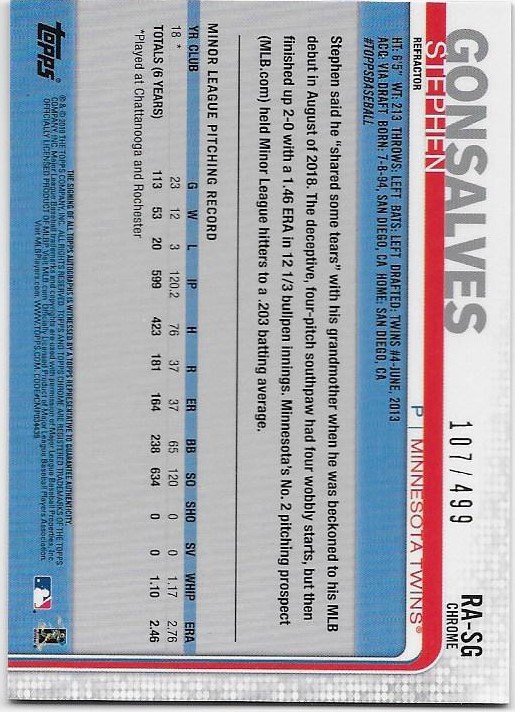 2019 Topps Chrom Baseball Teil 6 Relikt und Rookie Autogrammkarten - Bild 97 von 101