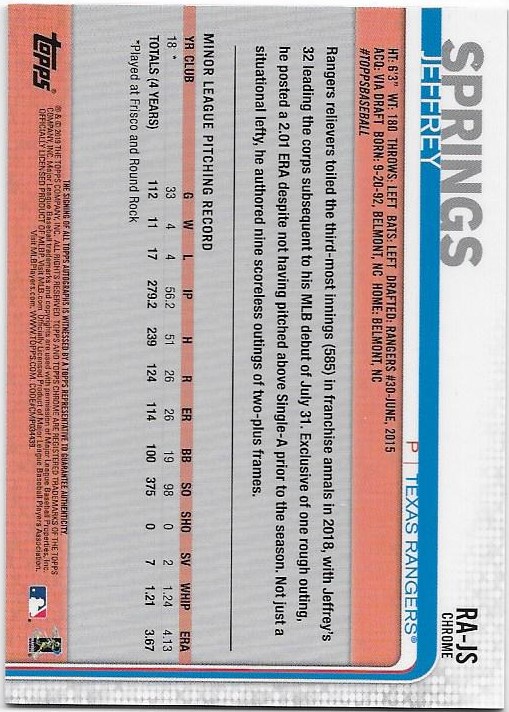2019 Topps Chrom Baseball Teil 6 Relikt und Rookie Autogrammkarten - Bild 43 von 101