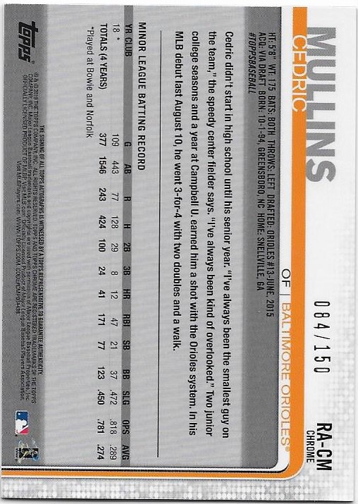 2019 Topps Chrom Baseball Teil 6 Relikt und Rookie Autogrammkarten - Bild 73 von 101