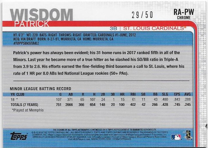 2019 Topps Chrom Baseball Teil 6 Relikt und Rookie Autogrammkarten - Bild 77 von 101