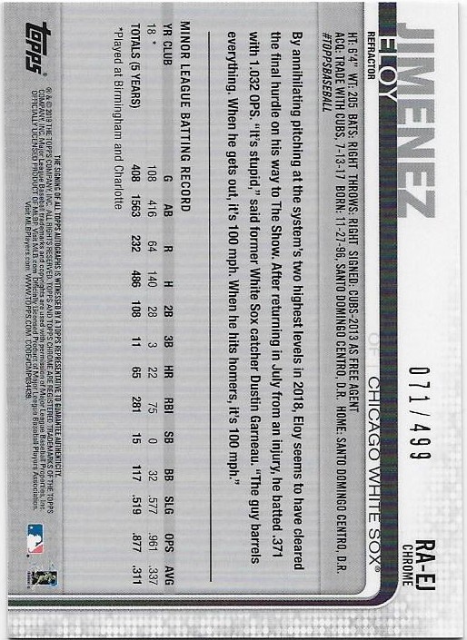 2019 Topps Chrom Baseball Teil 6 Relikt und Rookie Autogrammkarten - Bild 93 von 101