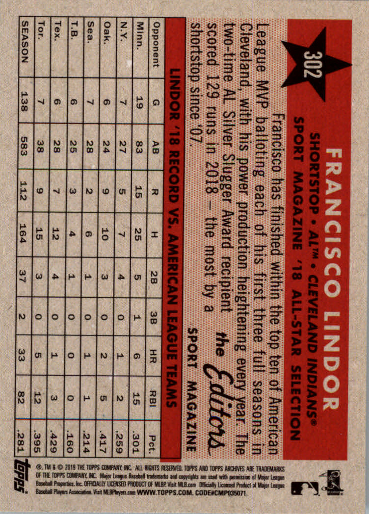 2019 Topps Archives Baseball Part 2 Main Set Cards #201 to #330 - Picture 193 of 225