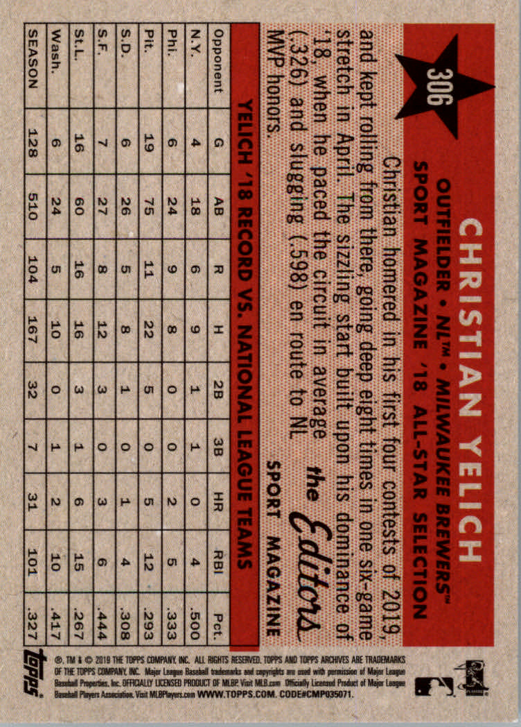 2019 Topps Archives Baseball Part 2 Main Set Cards #201 to #330 - Picture 197 of 225