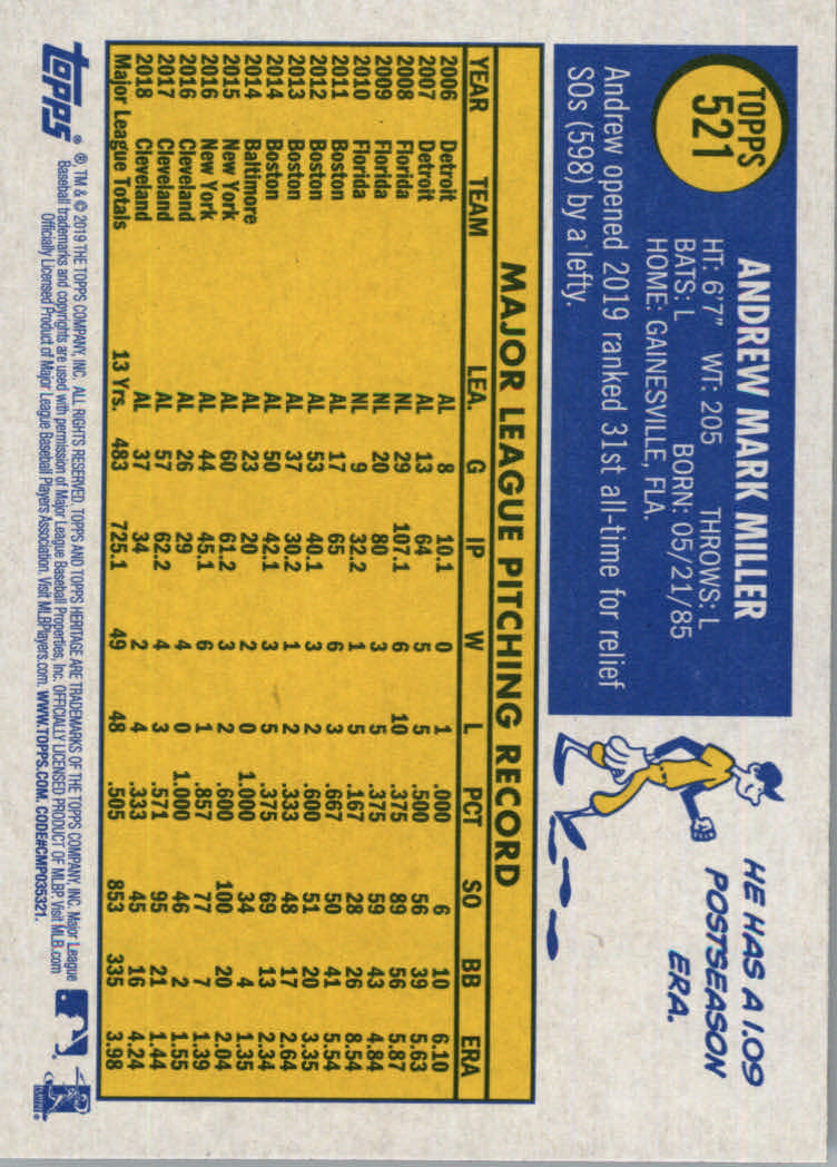2019 Topps Heritage High Series Baseball Part 1 Main Set Cards #501 to #725 - Picture 35 of 431